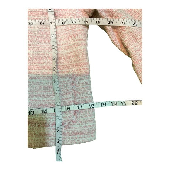 Zara Basic Women’s Size Small Long Sleeve Pink and White Tweed Short Jacket - Picture 13 of 15